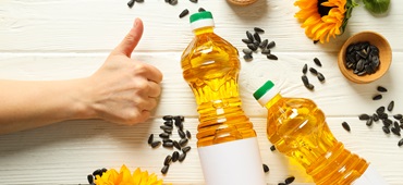 Concept of ingredients for cooking - Sunflower oil