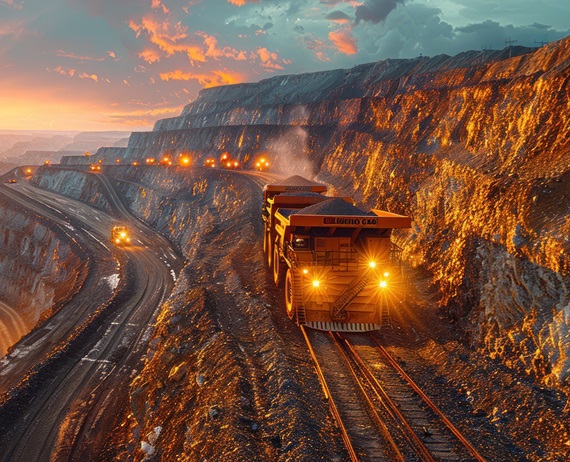 Mining Quarry at Sunset